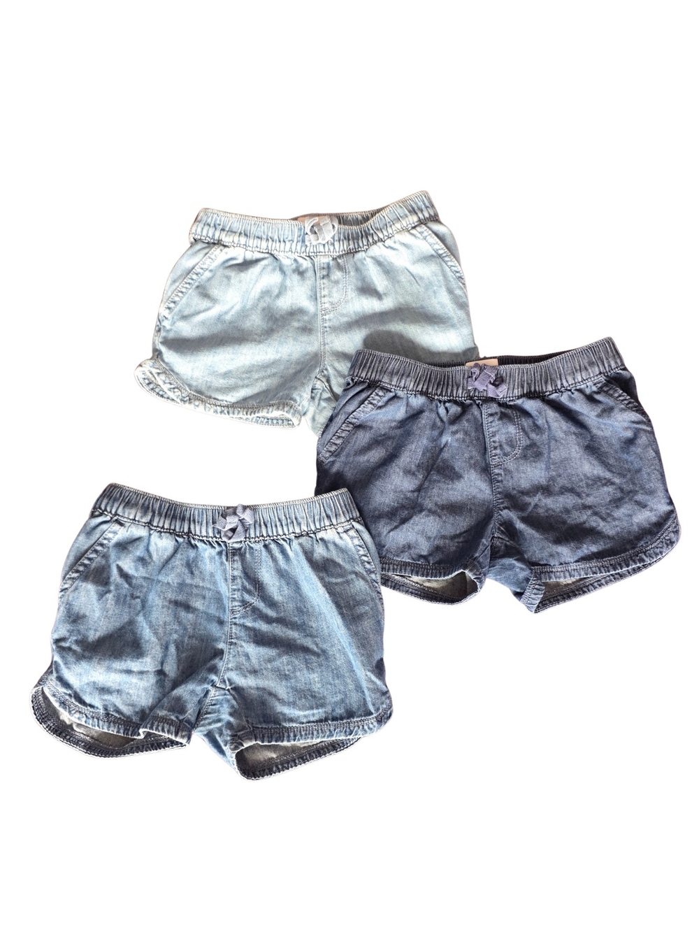 The Children's Place Girls' Denim Shorts 3-Pack - Light, Medium, Dark Blue